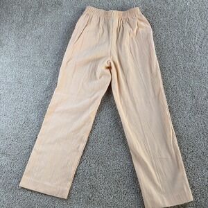 Vintage Monterey Canyon Dress Pants Womens 12 Orange Crepe Relaxed Elastic Waist